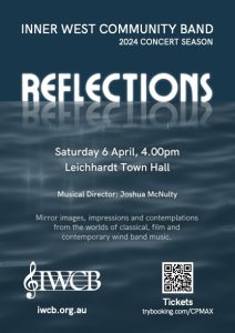 low-resolution version of the concert poster for 'Reflections' - 6 April 2024